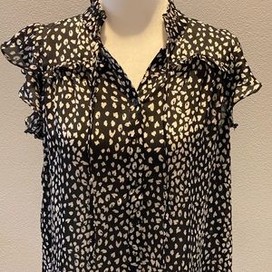 Locestitch black flutter sleeve blouse